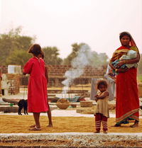 Drying the Rice and Family
