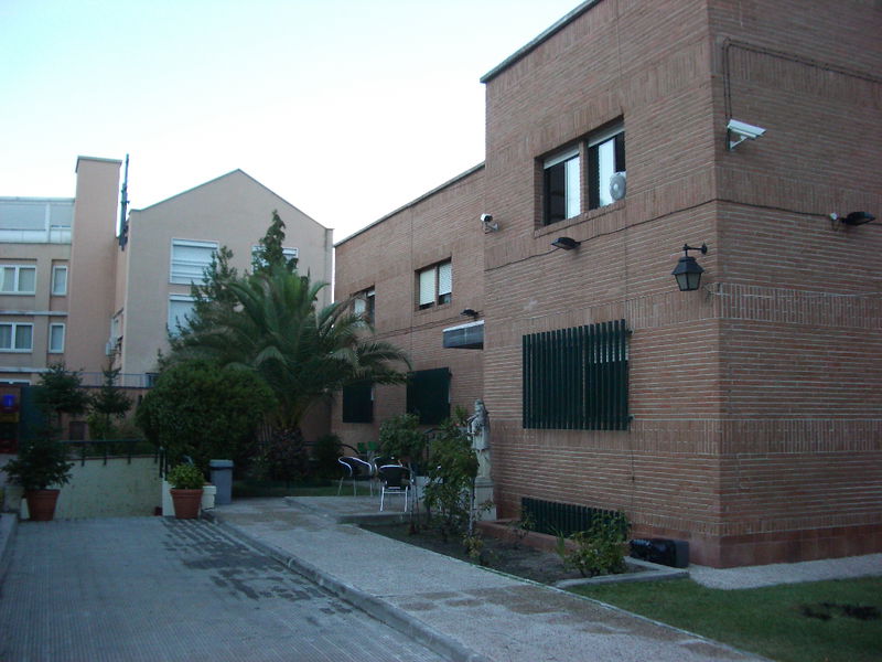 Outside Loyola Resedencia, the boys dorm.