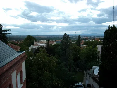 View from library door. Number 34 building.