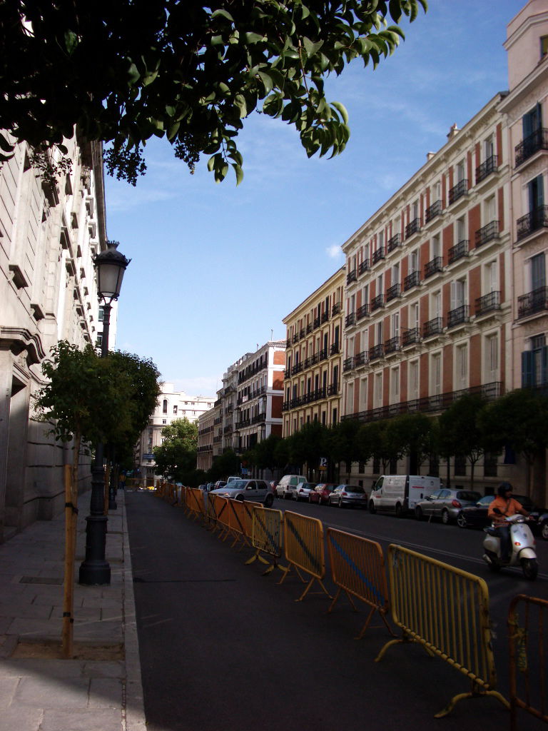 A typical street in Madrid, just between Gran Via and Chueca.