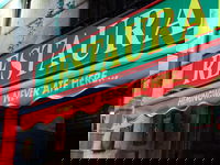 Right outside Plaza Mayor, where there are quite a few old restaurants and cafés that claim to have served Hemingway. A tourist trap, for sure.