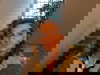 Before departing to see a friend in a play.