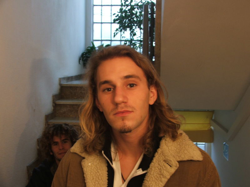 Before departing to see a friend in a play.