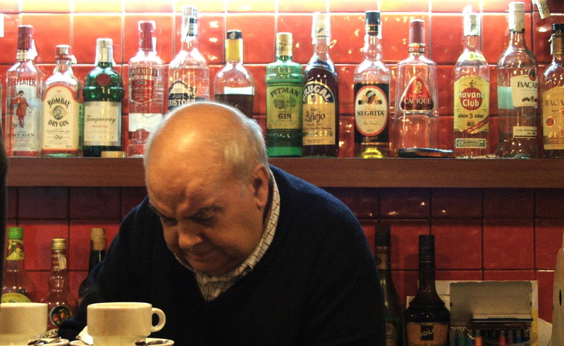 Antonio at work. He's the owner of a bar around the corner. Short, gruff man, knows how to make a mean sandwich.